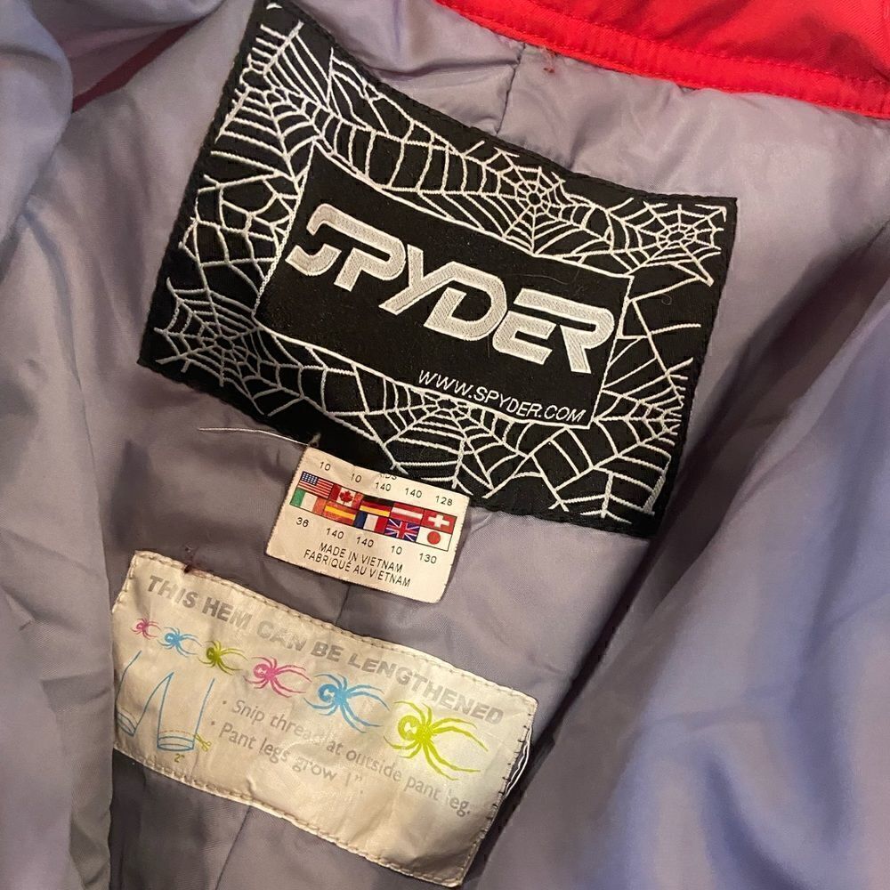 SPYDER Youth Size 10 Insulated Lined Waterproof Red Ski Snowboarding Pants adjus - Picture 8 of 12
